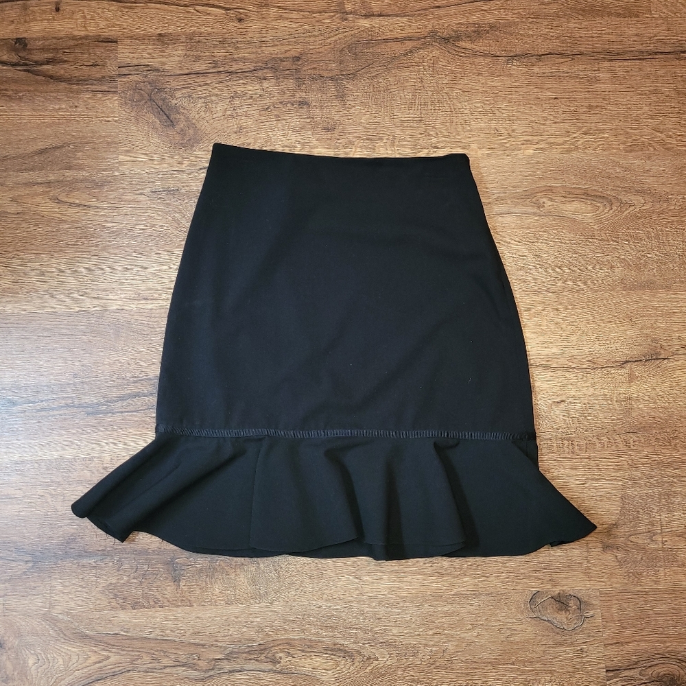 Giorgio Fiorline black trumpet ruffle hem skirt